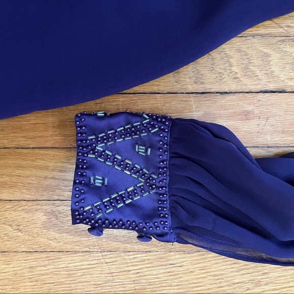 Purple chiffon low back mini dress - Picture 2 of 6